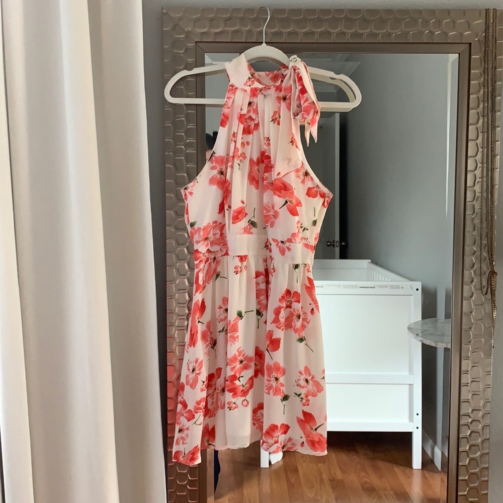 Floral pink and white dress
